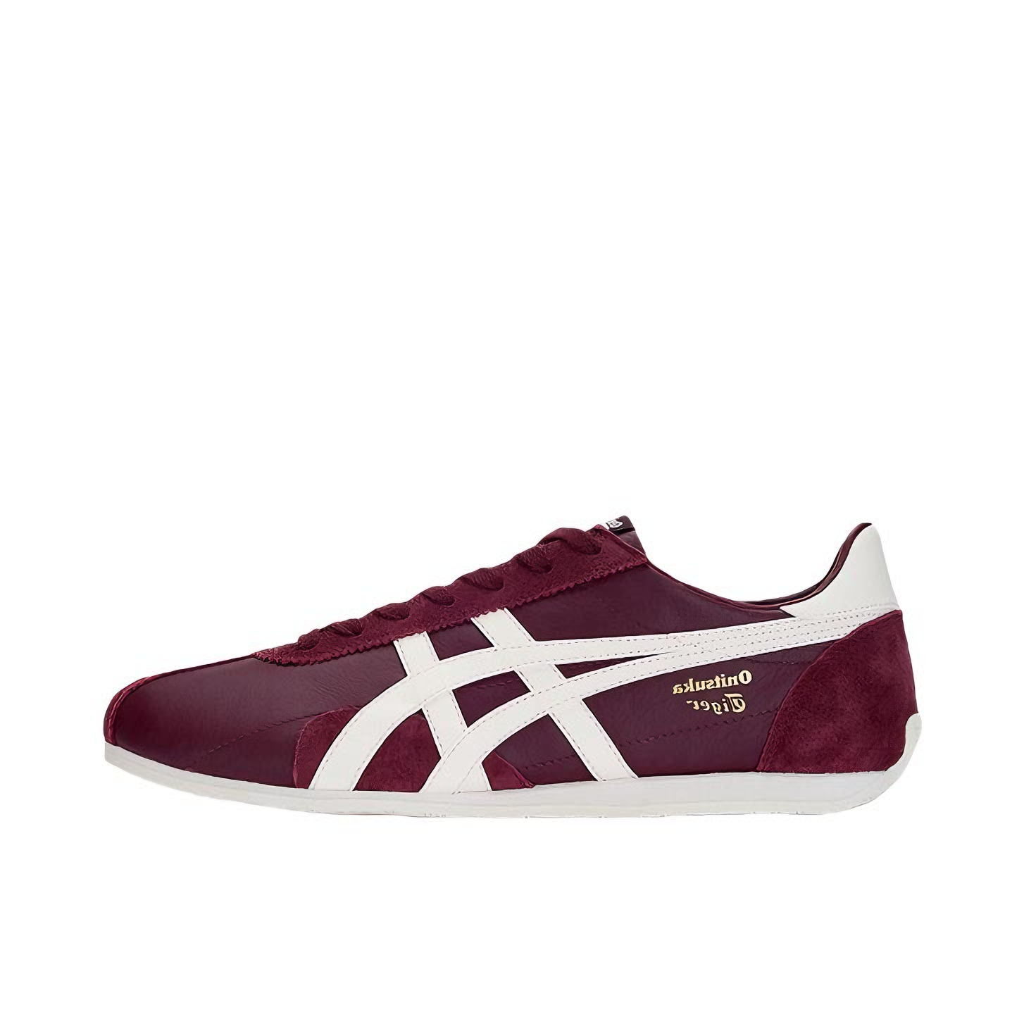 推荐商品：Onitsuka Tiger 鬼冢虎 Runspark 运动休闲鞋 轻便透气舒适减震防滑耐磨复古 酒红色/白色