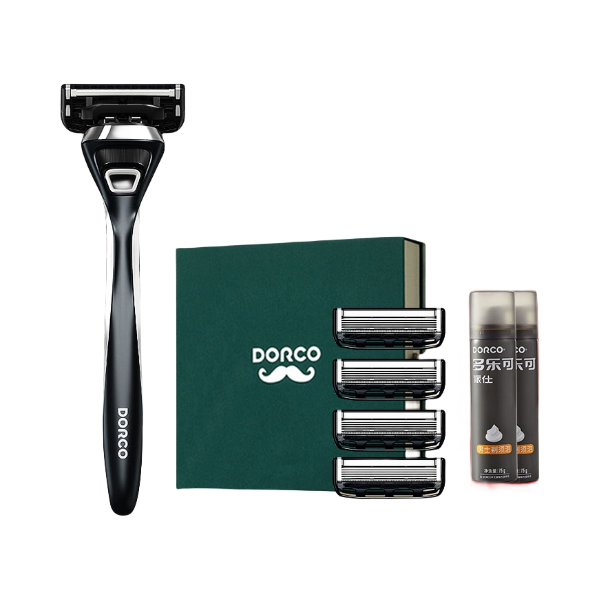 推荐商品：DORCO/多乐可 FVA1000手动老式剃须刀礼盒套装 深层剃净硬胡茬