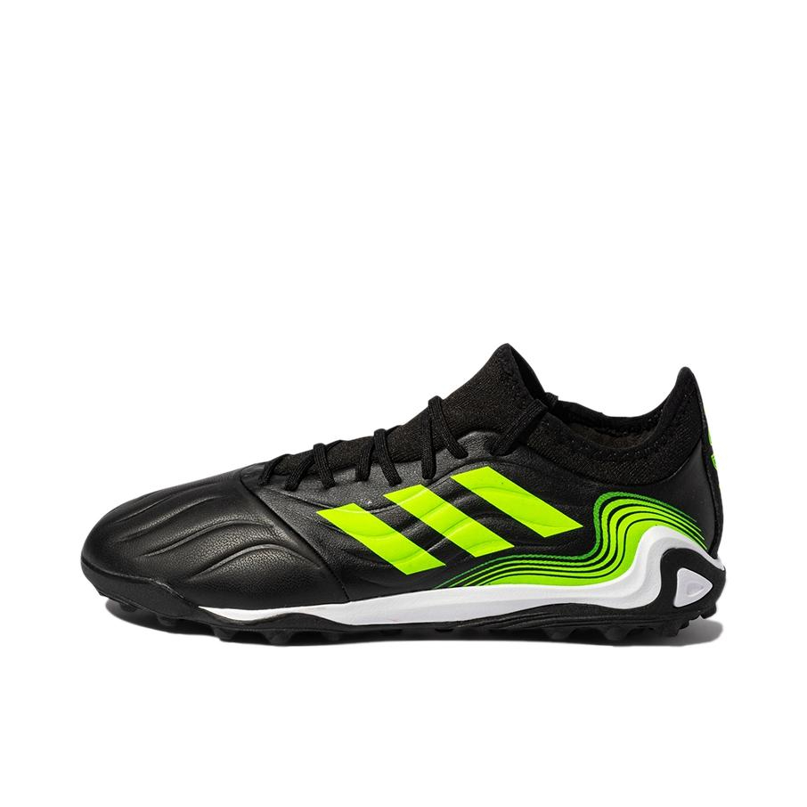 推荐商品：adidas Copa Sense .3 TF 中端 胶质碎钉 人造草地 耐磨防滑 足球鞋 黑色/黄色