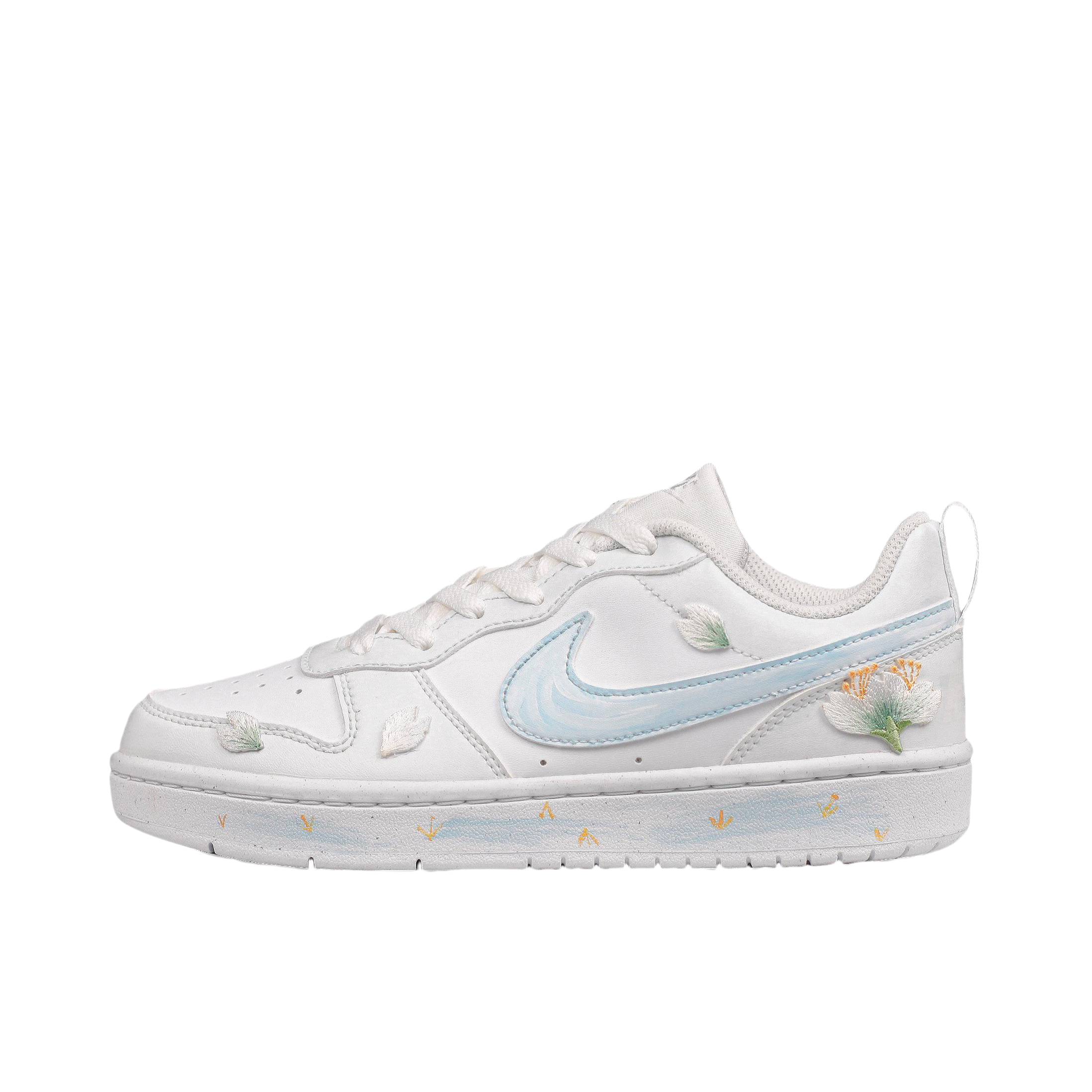 推荐商品：【定制球鞋】 Nike Court Borough 2 板鞋 包裹性增高减龄解构风合成革美式防滑复古轻便 GS/新中式盘扣