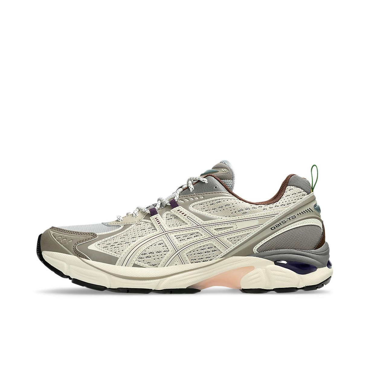推荐商品：Asics/亚瑟士 GT-2160 跑鞋 拼接舒适缓震网面防滑耐磨复古简约百搭时尚合成革织物耐用短跑圆头支撑 WOOD WOOD联名/白色/灰色