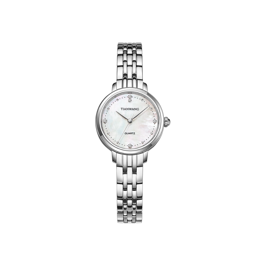 推荐商品：TIAN WANG/天王表 星辰 贝母盘钢带气质款镶嵌真钻防水石英女士手表