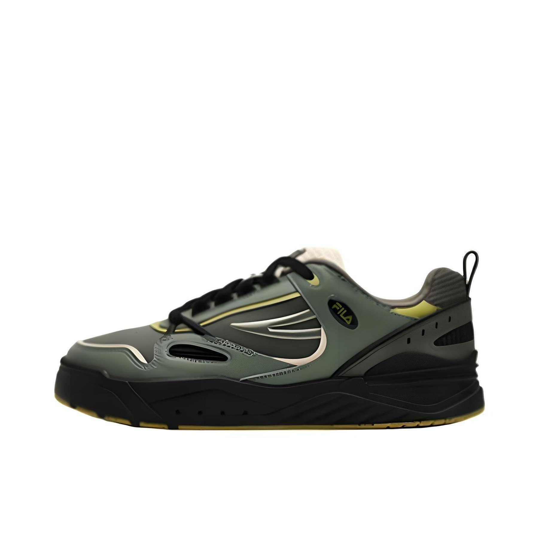 推荐商品：FILA/斐乐 Slam 时尚百搭 复古 舒适减震 防滑耐磨 轻便透气 运动休闲鞋 黑色/绿色