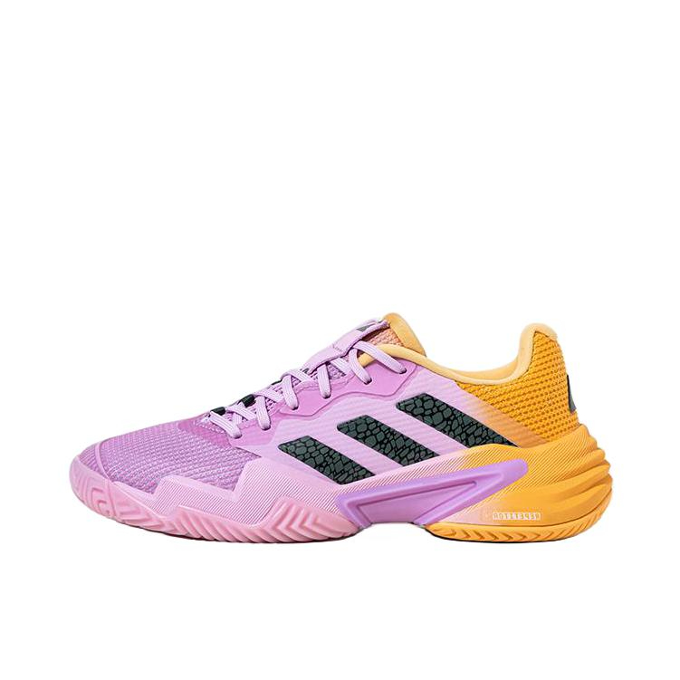 推荐商品：adidas Barricade 13 舒适透气 减震耐磨 贴合 支撑 网球鞋 男款/紫色/橙色/黑色