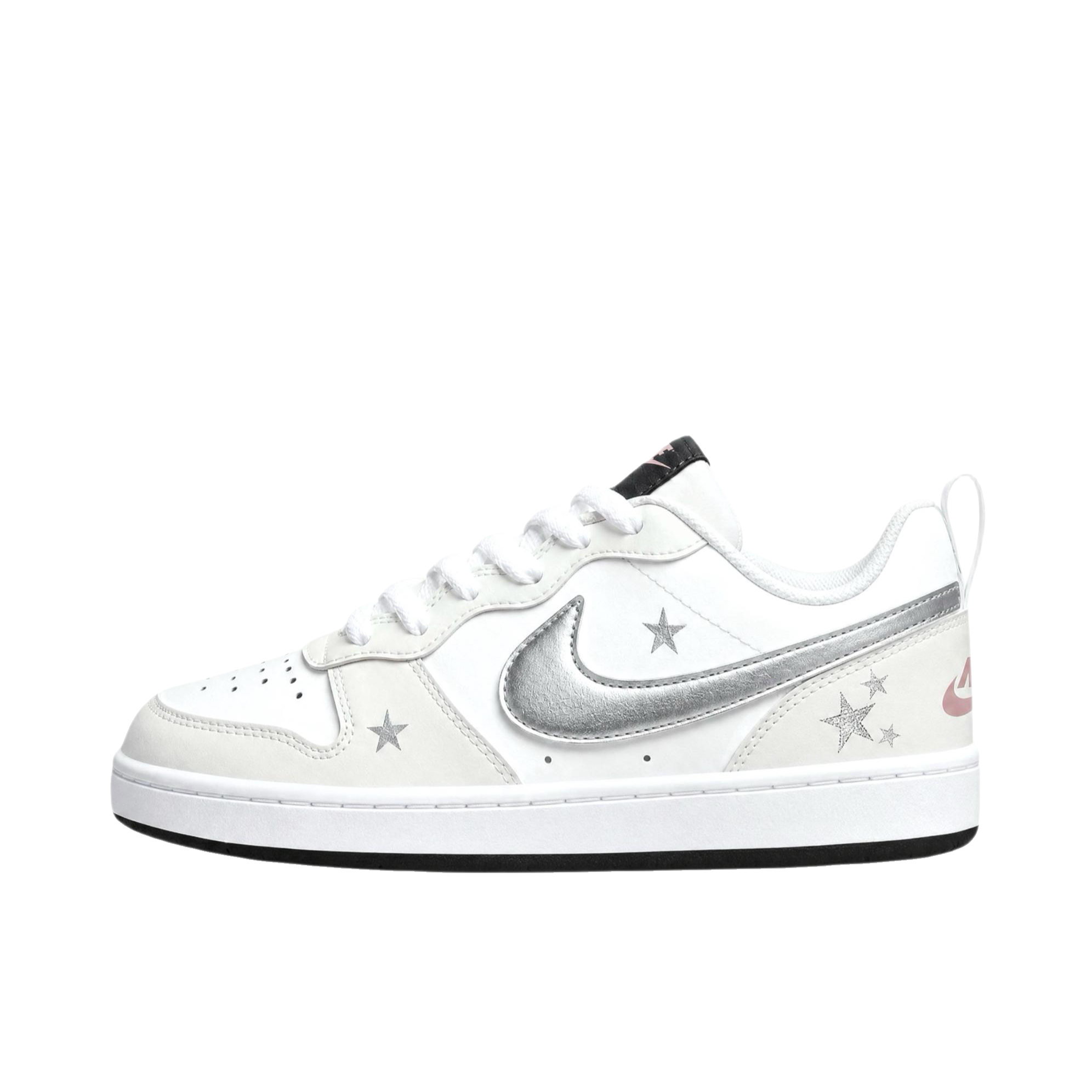 推荐商品：【定制球鞋】 Nike Court Borough 2 板鞋 包裹性增高减龄解构风合成革美式防滑复古轻便 大童/闪星 