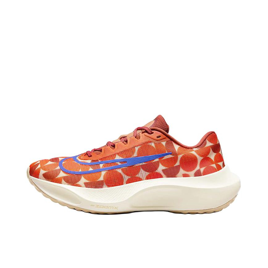 推荐商品：Nike Zoom Fly 5 跑鞋 稳定泡棉碳板舒适缓震防滑耐磨网布透气支撑回弹织物马拉松训练长跑 橙色/蓝色