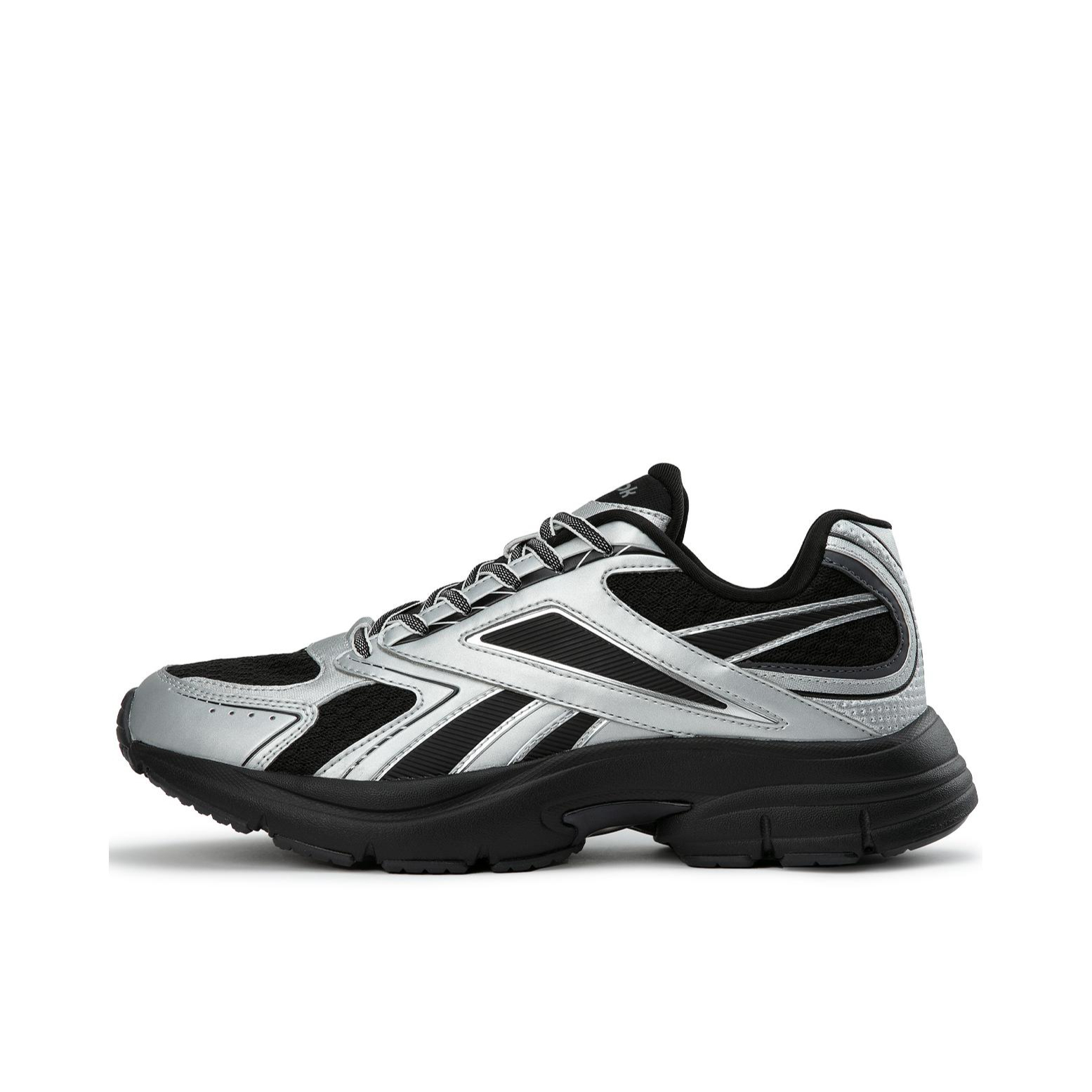 推荐商品：Reebok/锐步 PREMIER ROAD 2.0 运动休闲鞋 系带低帮做旧风撞色风复古防滑 黑色/银色
