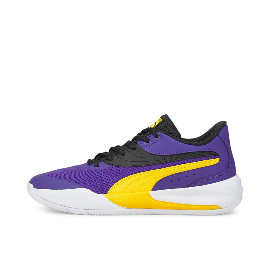 推荐商品：【姜伟泽同款】Puma/彪马 Triple 抗冲击 防滑耐磨 缓震透气 舒适圆头 实战 篮球鞋 紫色/黄色