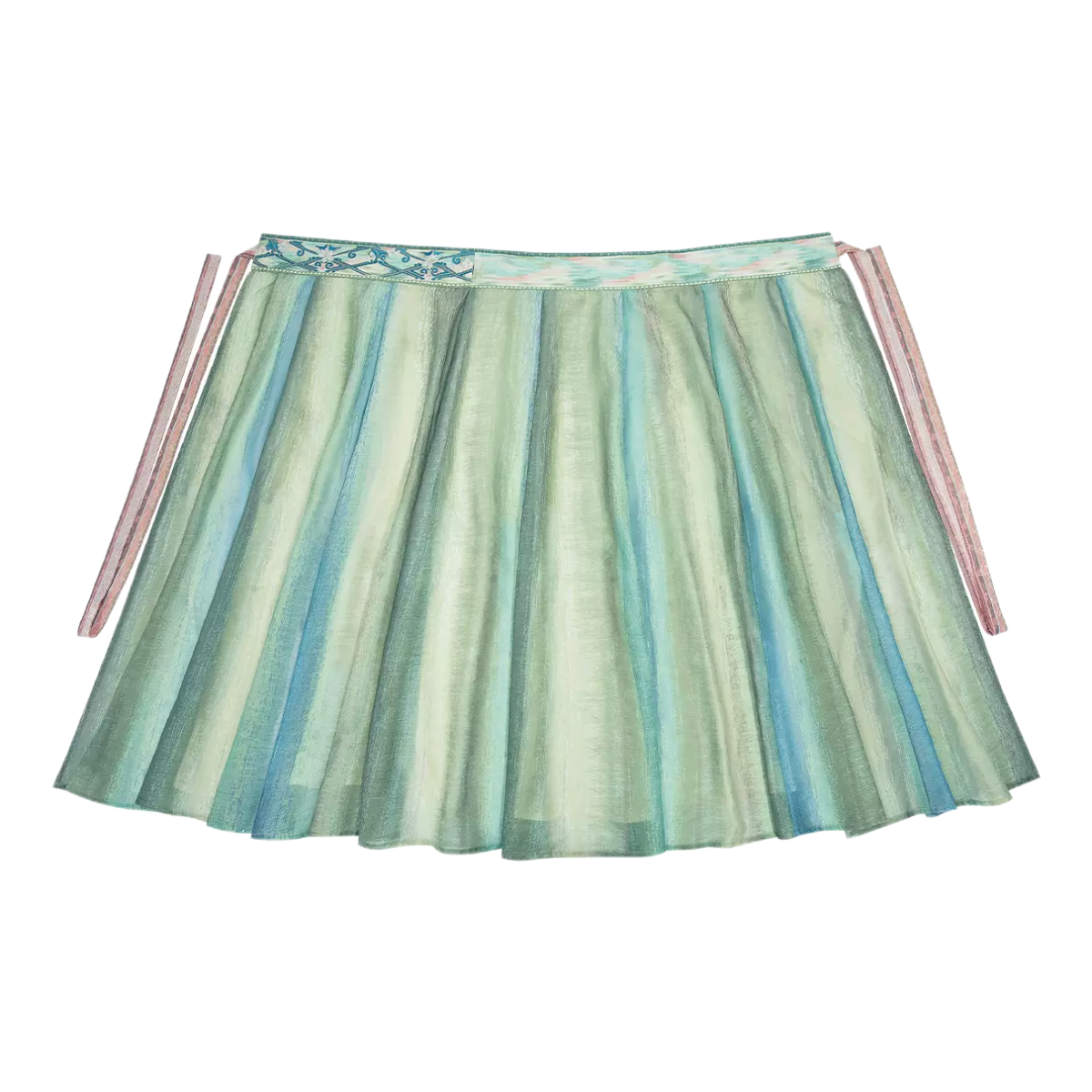 推荐商品：七月夕 吉光片羽 晋制交领上襦镂空绣花半臂十二破裙汉服 女装 十二破裙/绿