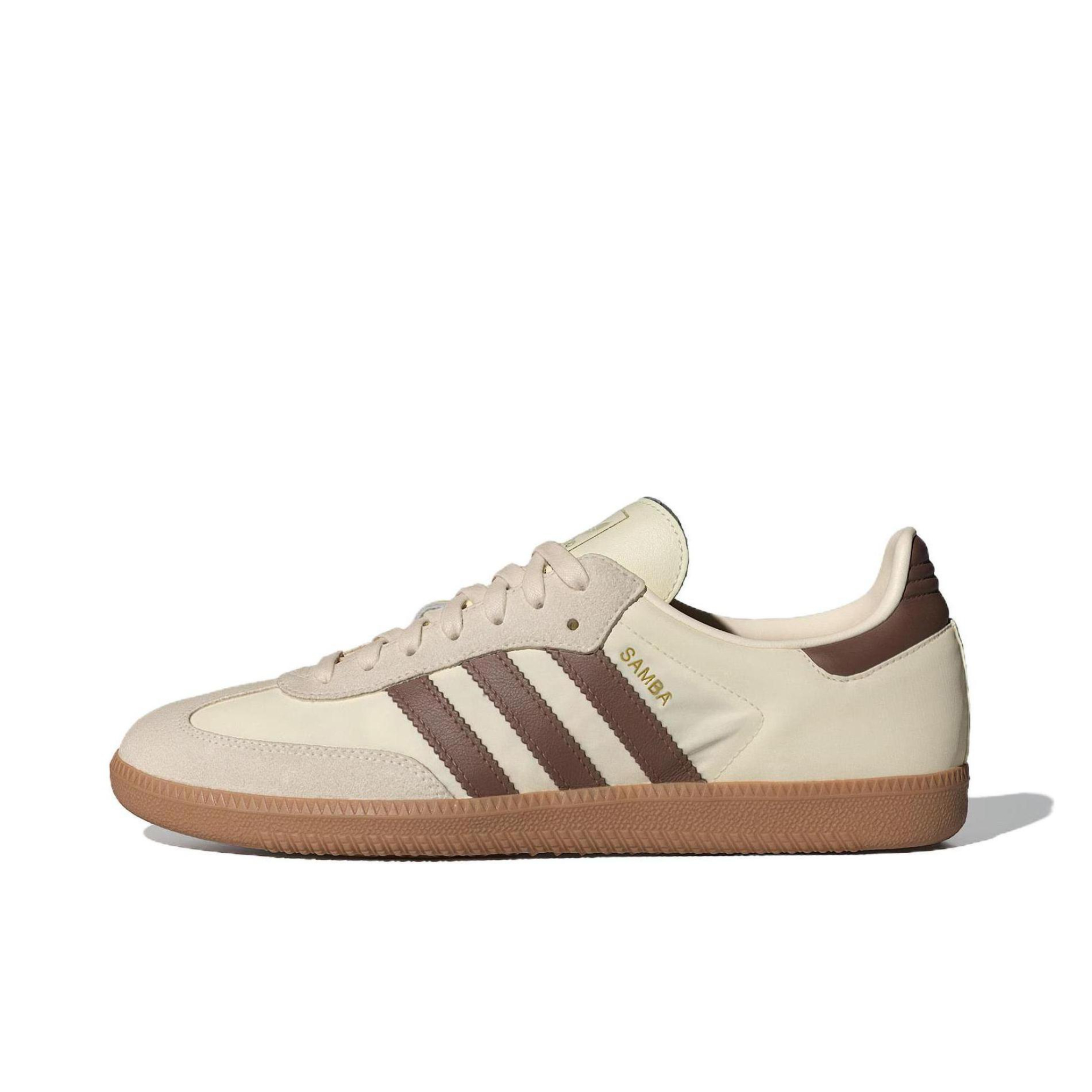 推荐商品：adidas Originals Samba OG T头鞋 板鞋 经典复古舒适百搭耐磨合成革圆头薄底贴合 乳白色/浅褐/奇妙白
