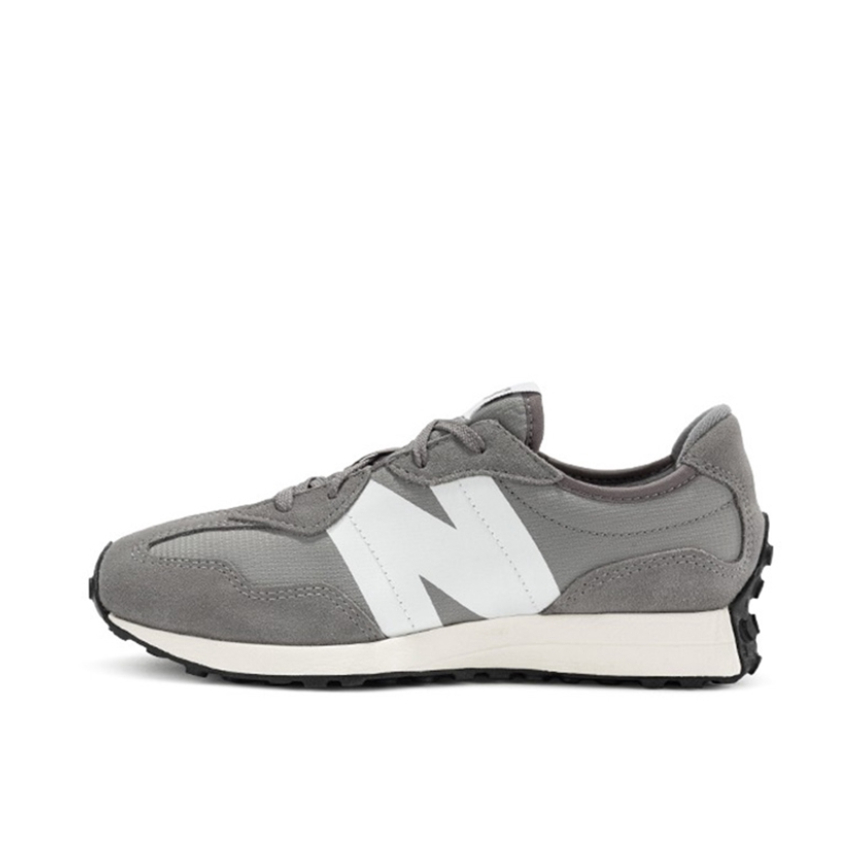 推荐商品：【IU同款】 New Balance 327 跑鞋 舒适复古防滑耐磨休闲透气减震拼接运动防水织物慢跑圆头 大童/水泥灰/白色
