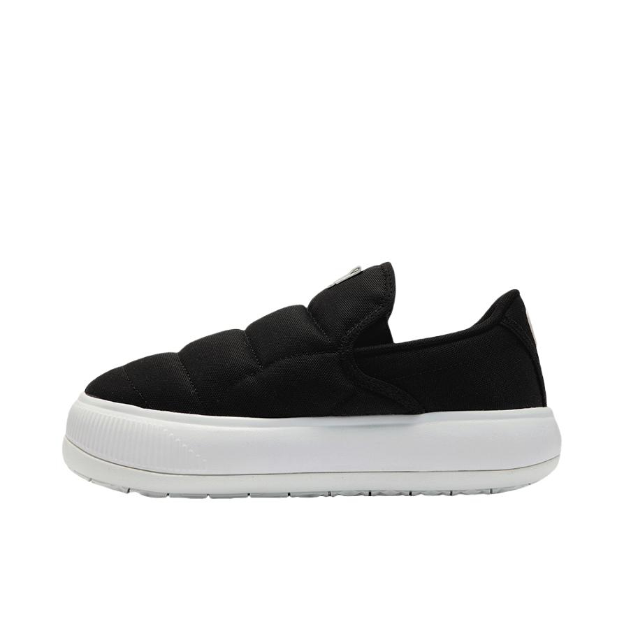 推荐商品：Puma/彪马 Suede Mayu Slip-on Canvas 厚底鞋 熊猫/女款/黑色/白色