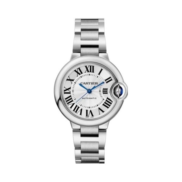 推荐商品：Cartier/卡地亚 蓝气球 防水简约精钢银盘自动机械女士手表