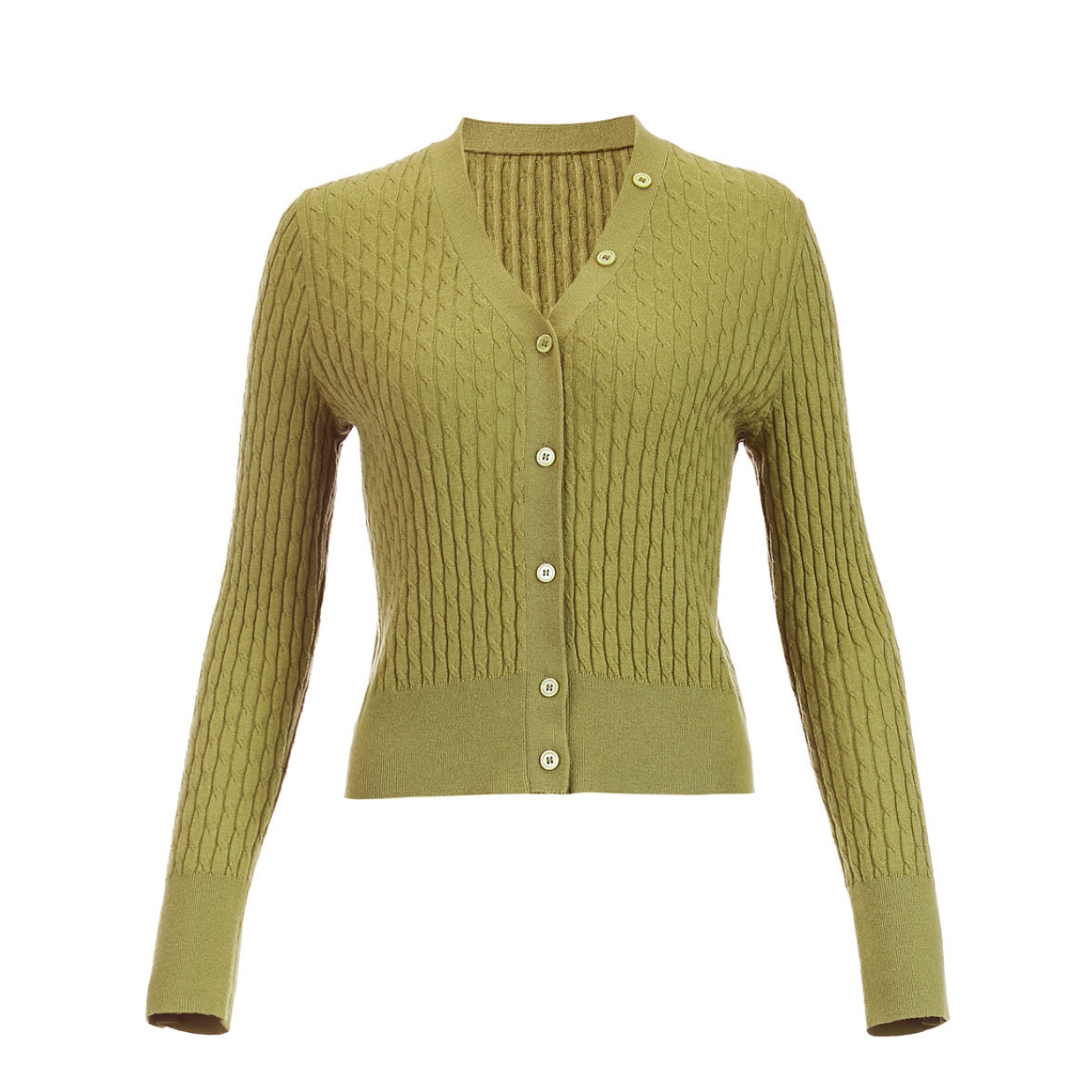 推荐商品：ellassay/歌力思  绵羊毛V领单排扣毛衣 女装 EWD343M02700 抹茶绿