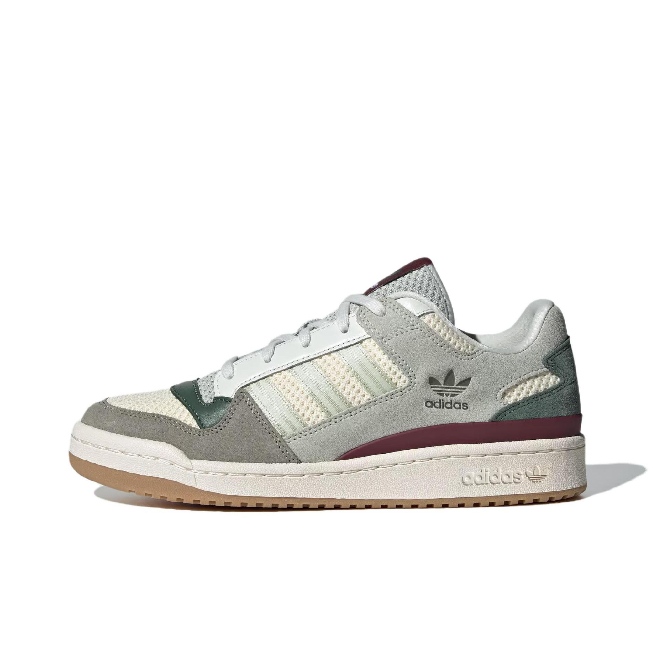 推荐商品：adidas Originals Forum 板鞋 轻便复古防滑时尚魔术贴篮球风薄底包裹性 乳白色/轨道灰/绿色