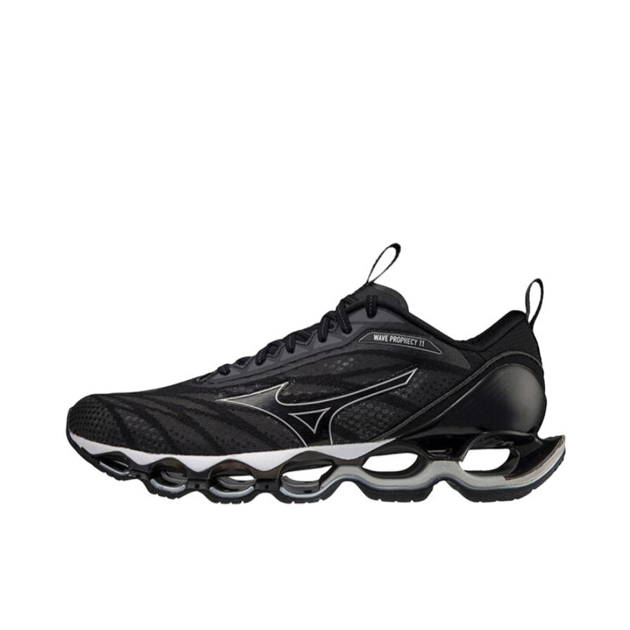推荐商品：Mizuno/美津浓 Wave Prophecy 11 防滑耐磨 缓震回弹 舒适透气 轻便 织物 潮流休闲 跑鞋 暗灰色/银色/黑色