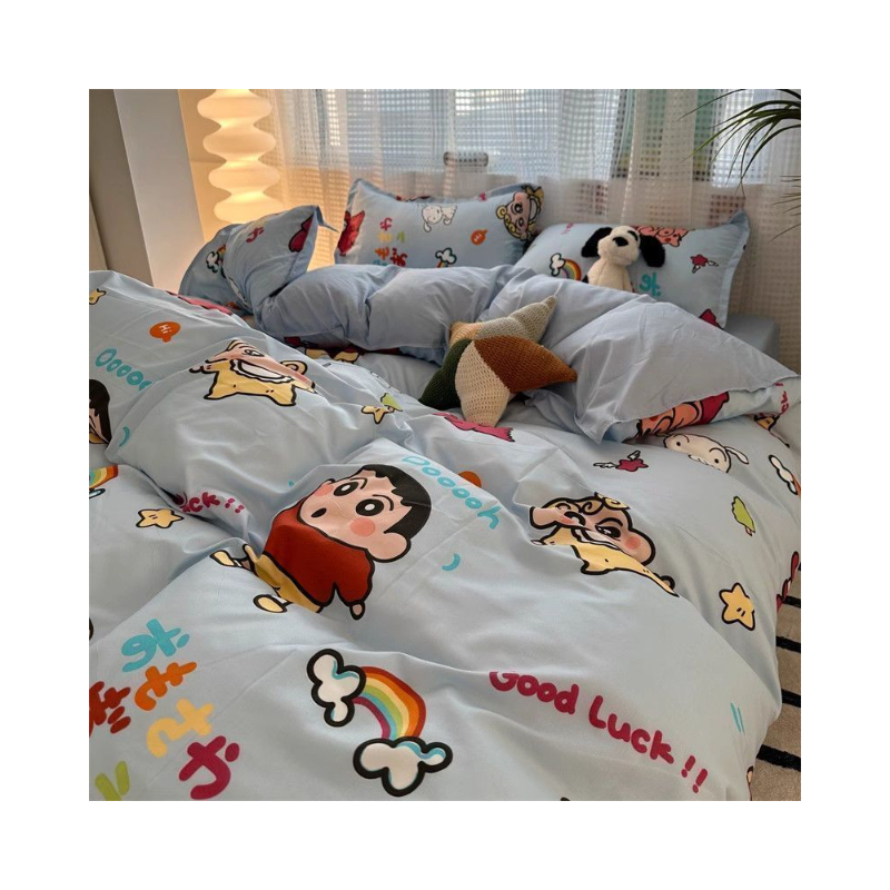 推荐商品：福尔菲 卡通系列 水洗棉 四件套 学生宿舍被单枕套被套