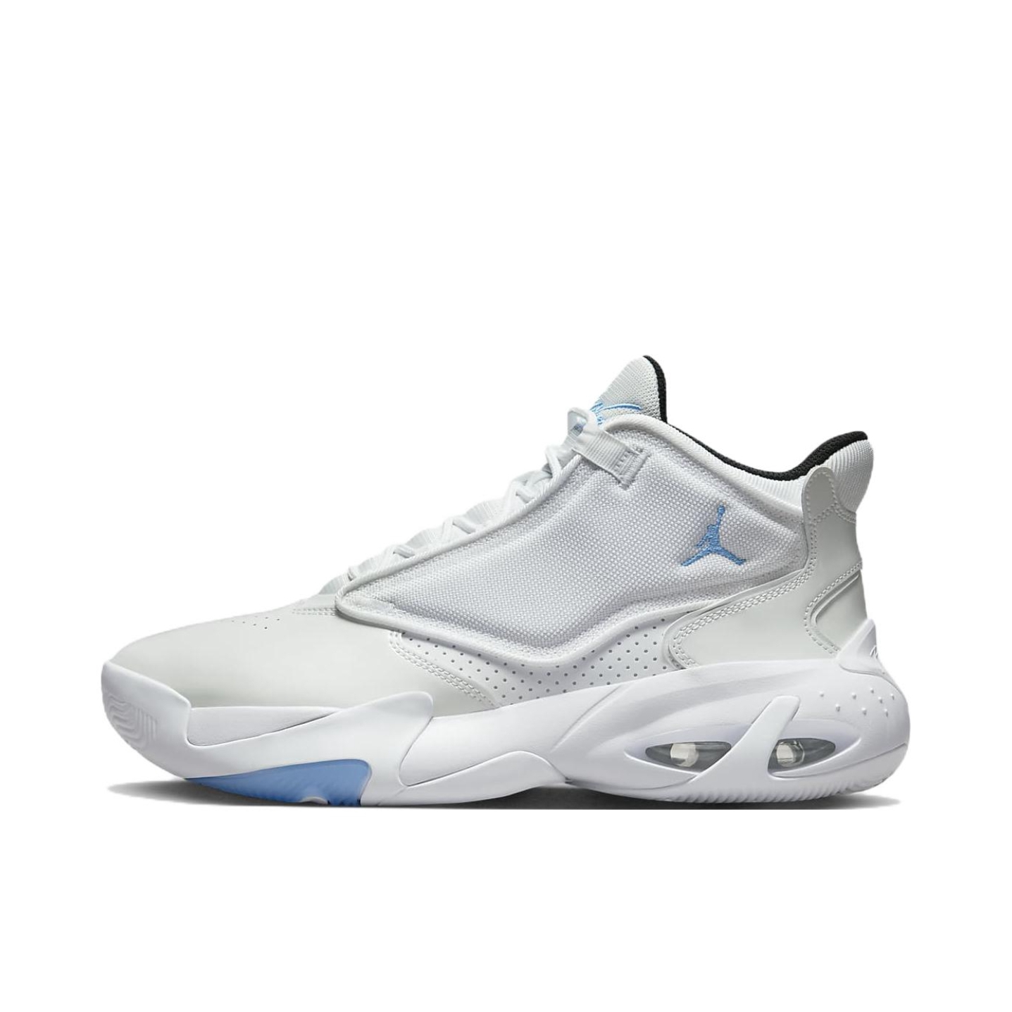 推荐商品：Jordan Max Aura 4 篮球鞋 减震舒适防滑耐磨百搭圆头抓地运动合成革 白色/大学蓝 
