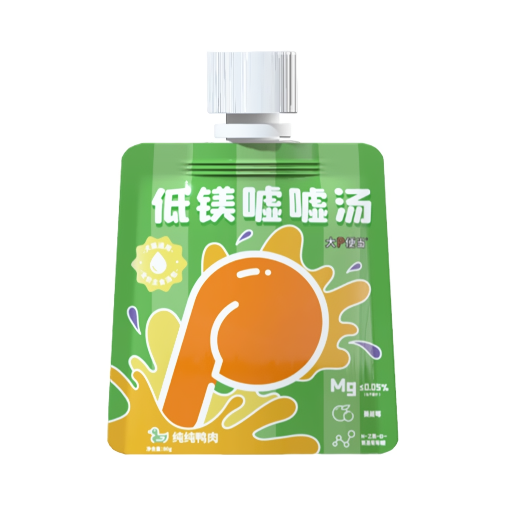 推荐商品：大P便当 纯纯鸭肉口味低镁嘘嘘汤包猫零食湿粮包呵护泌尿