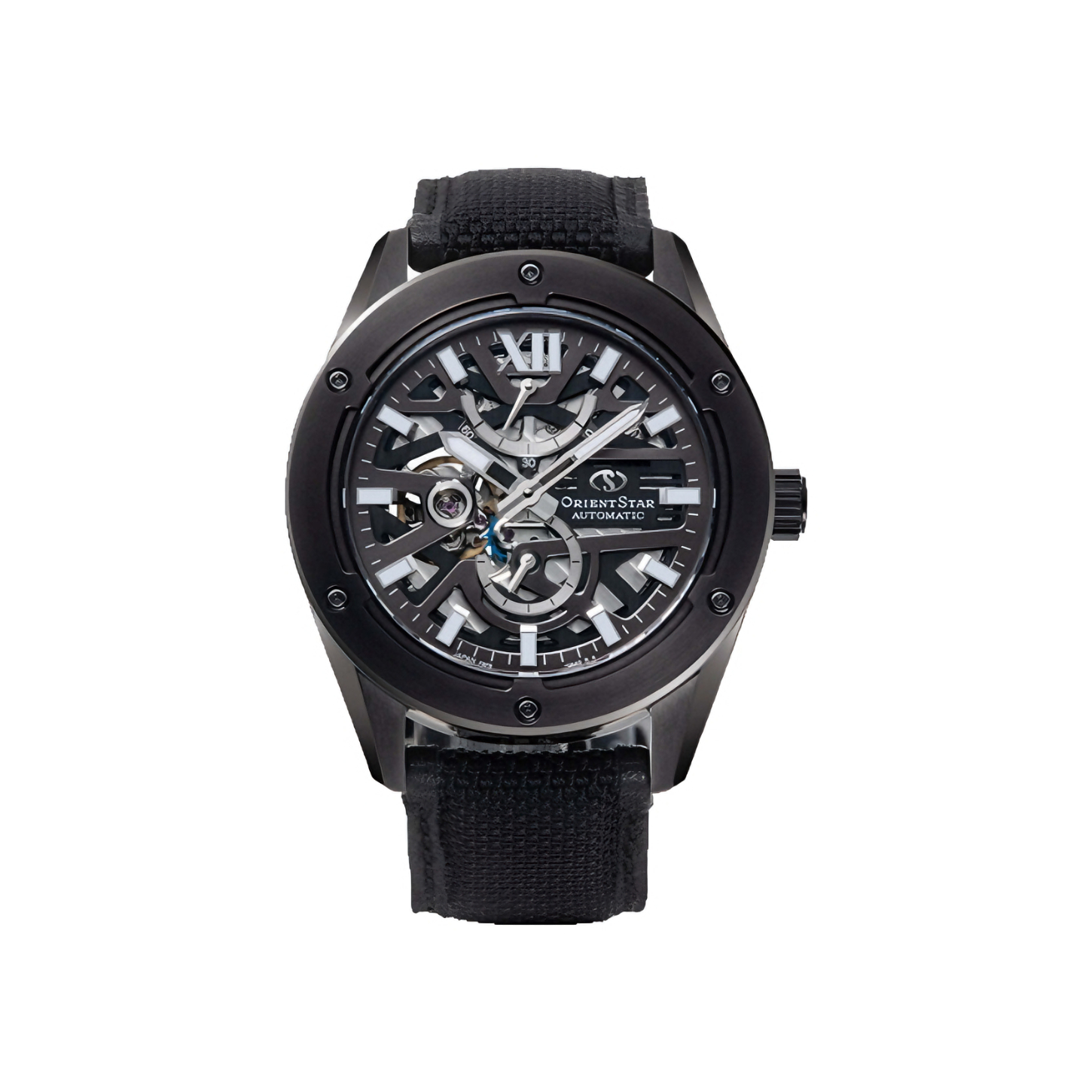 推荐商品：OrientStar/东方星 100米防水镂空表盘尼龙表带自动机械男士手表