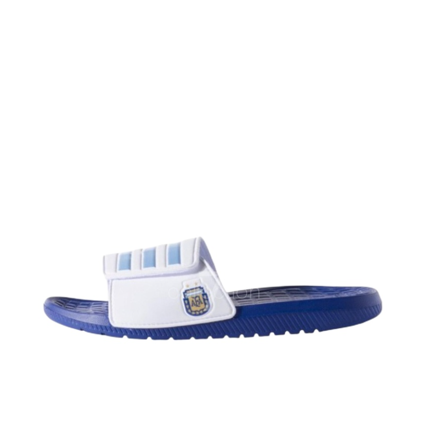 推荐商品：adidas Voloomix 防滑耐磨 舒适轻便 百搭 一字 橡胶底 拖鞋 MediumBlue/White/LightSkyBlue 阿根廷魔术贴