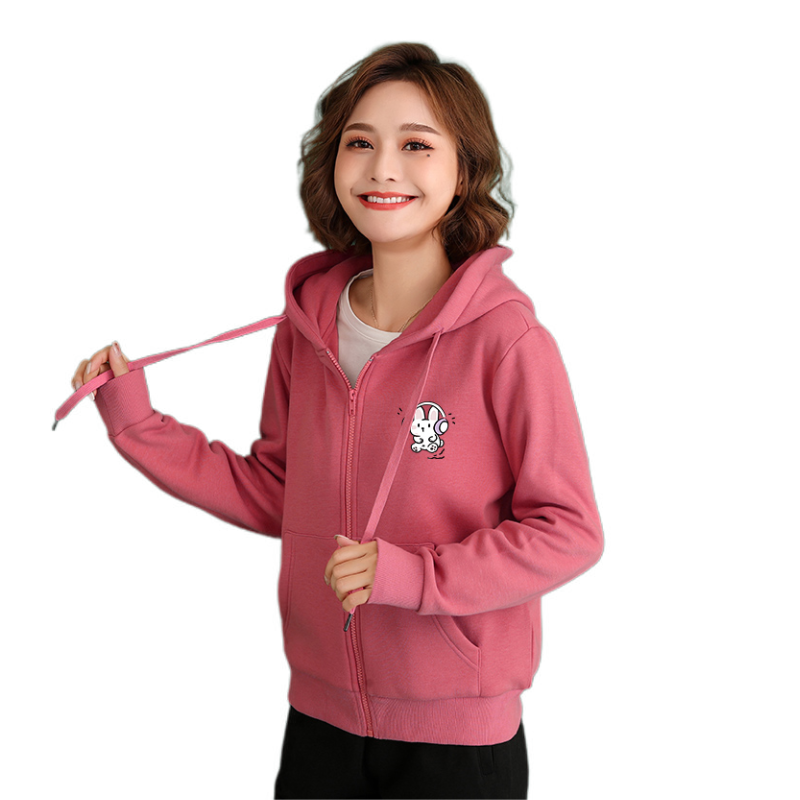 米子旗 女装 韩版连帽宽松加绒外套 ss8.3-3