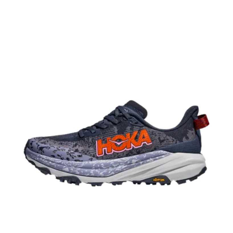 推荐商品：HOKA ONE ONE  Speedgoat 6  飞速羚羊  防滑耐磨 舒适回弹 织物 合成革 轻便 防水  低帮 跑鞋 女款/灰色/蓝色