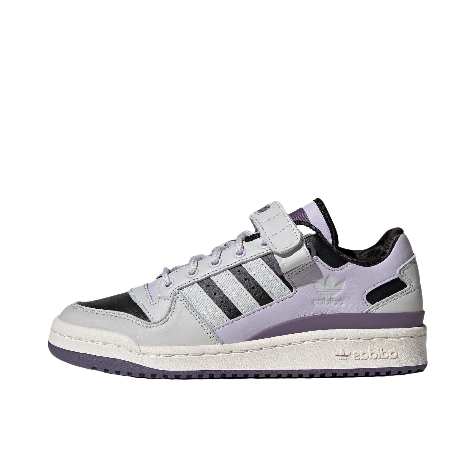 推荐商品：adidas Originals Forum 板鞋 轻便复古防滑时尚魔术贴篮球风薄底包裹性 灰色/紫色