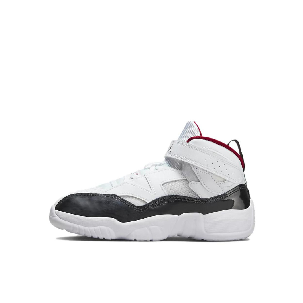 推荐商品：Jordan Jumpman Two Trey 免系带 舒适减震 防滑耐磨 复古百搭 运动鞋儿童 小童/黑色/白色