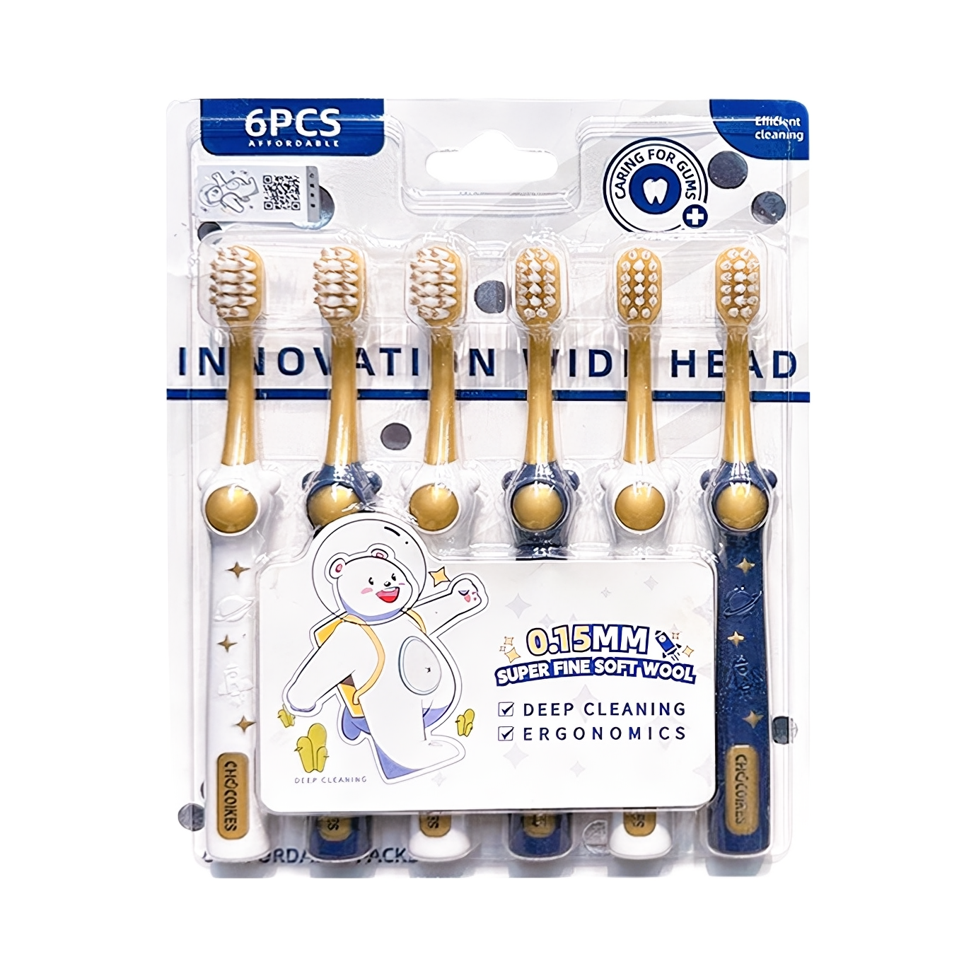 推荐商品：chocoikes 密丝柔宽头牙刷家庭装 软毛抗敏感