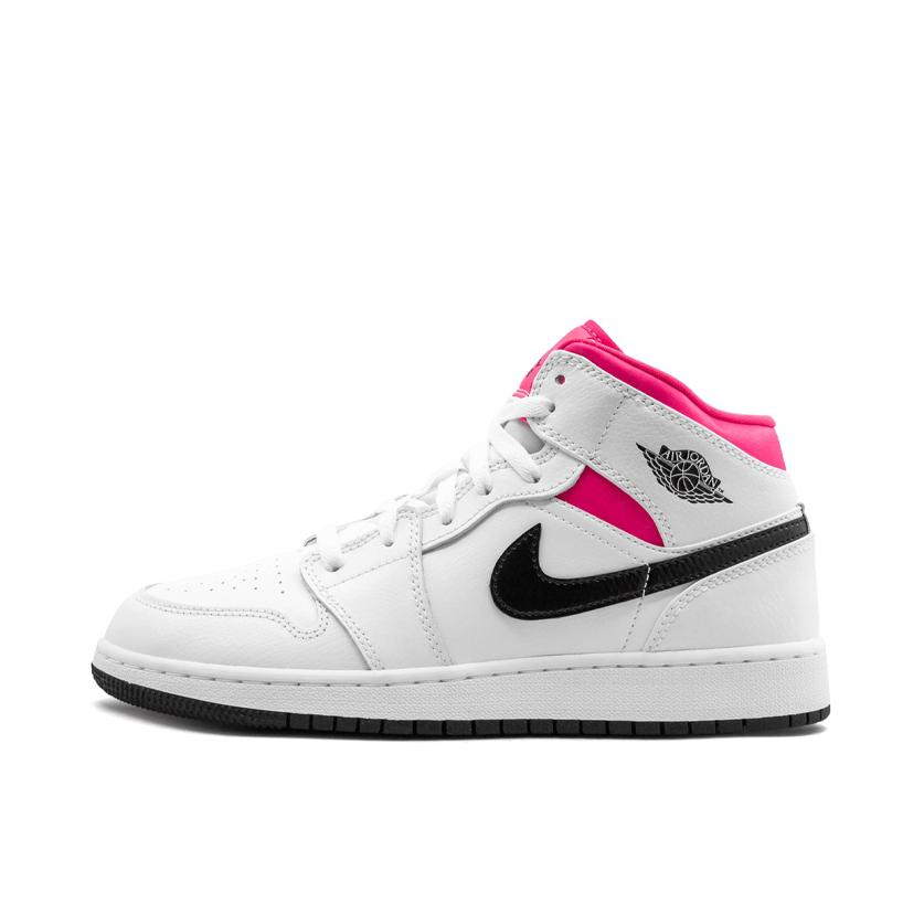 Air Jordan 1 板鞋 运动休闲鞋 复古潮流支撑合成革 中帮/黑白粉鸳鸯