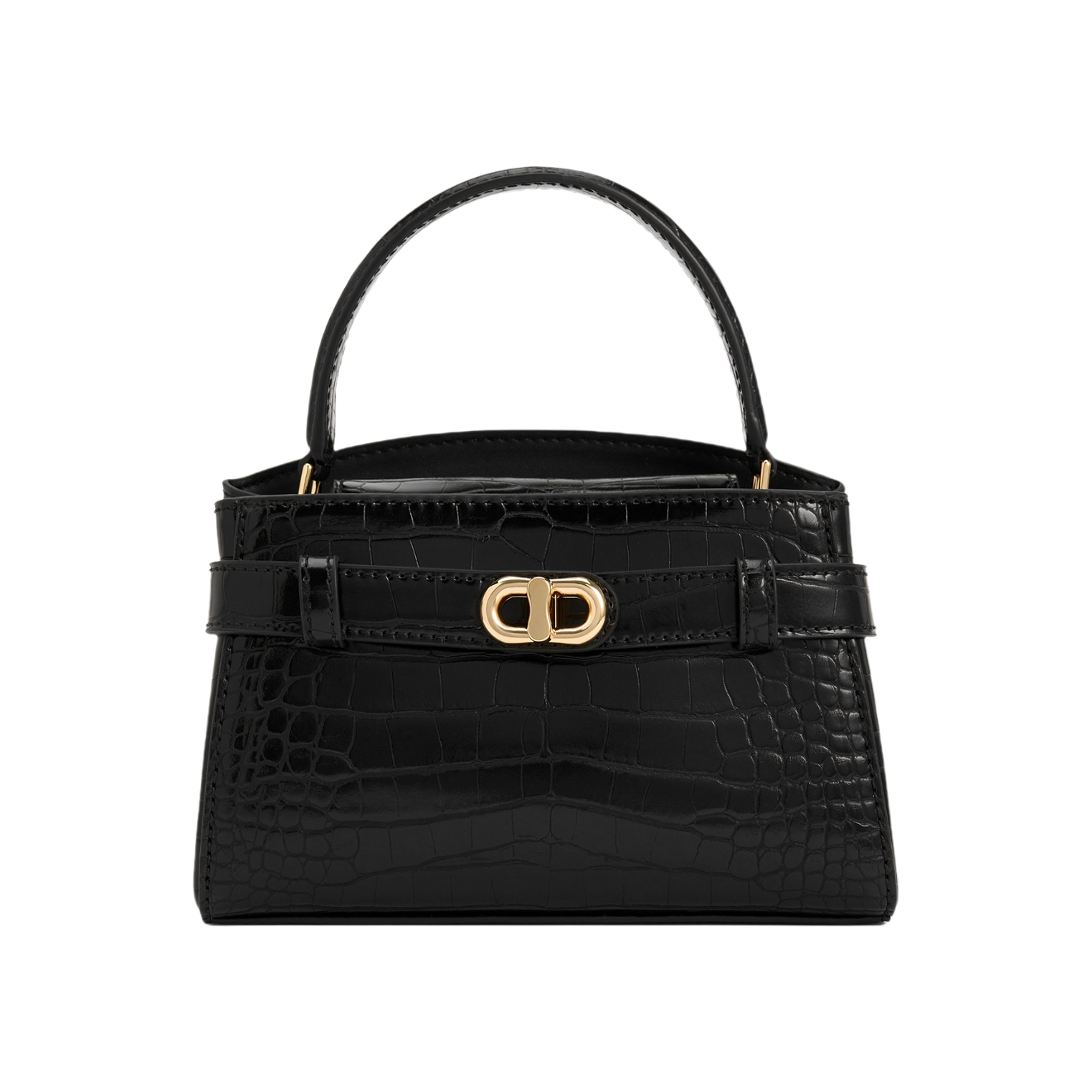 推荐商品：【情人节】CHARLES＆KEITH 小号 新年礼物鳄鱼纹金属扣带饰百搭年会新娘晚宴合成革单肩手提包