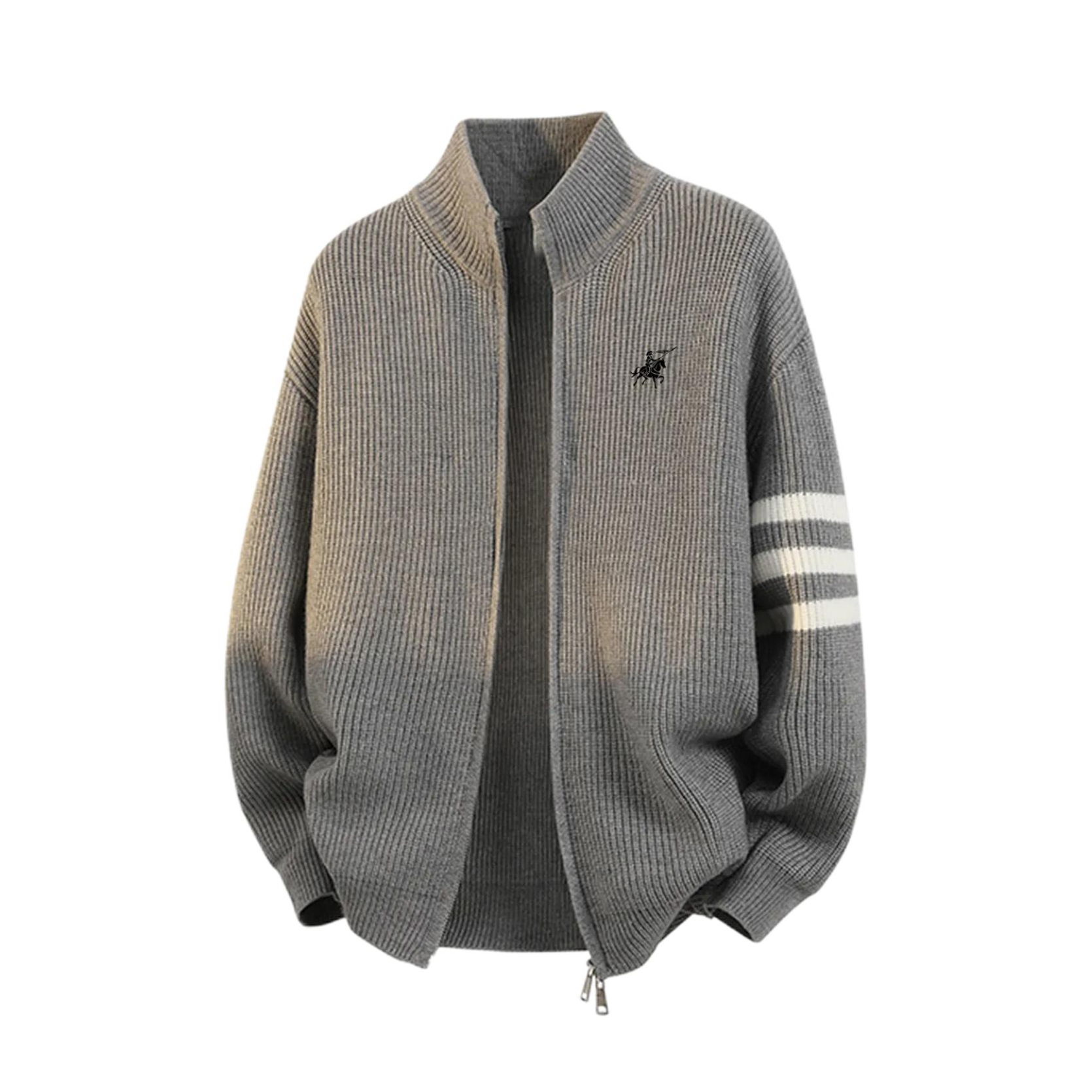 推荐商品：NBNO 柔软透气拉链落肩长袖针织衫 PA0407-001-054 深灰