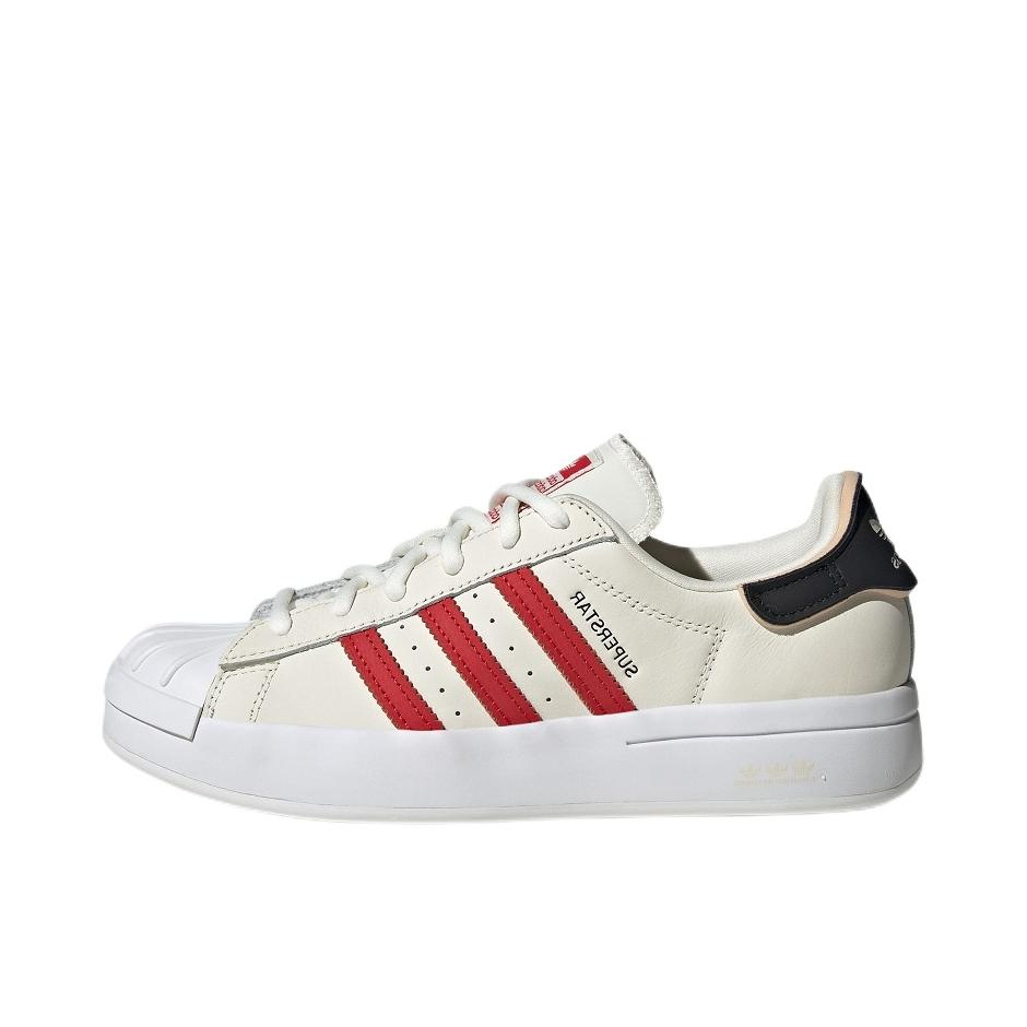 推荐商品：adidas Superstar Ayoon 板鞋 贝壳头舒适透气轻便百搭耐磨圆头平跟 米色/红色