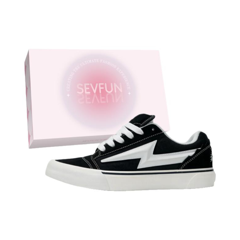 推荐商品：7 SEVFUN/七色纺 板鞋 情侣小众街头复古 QNLZH-B 礼盒款/升级版/黑色
