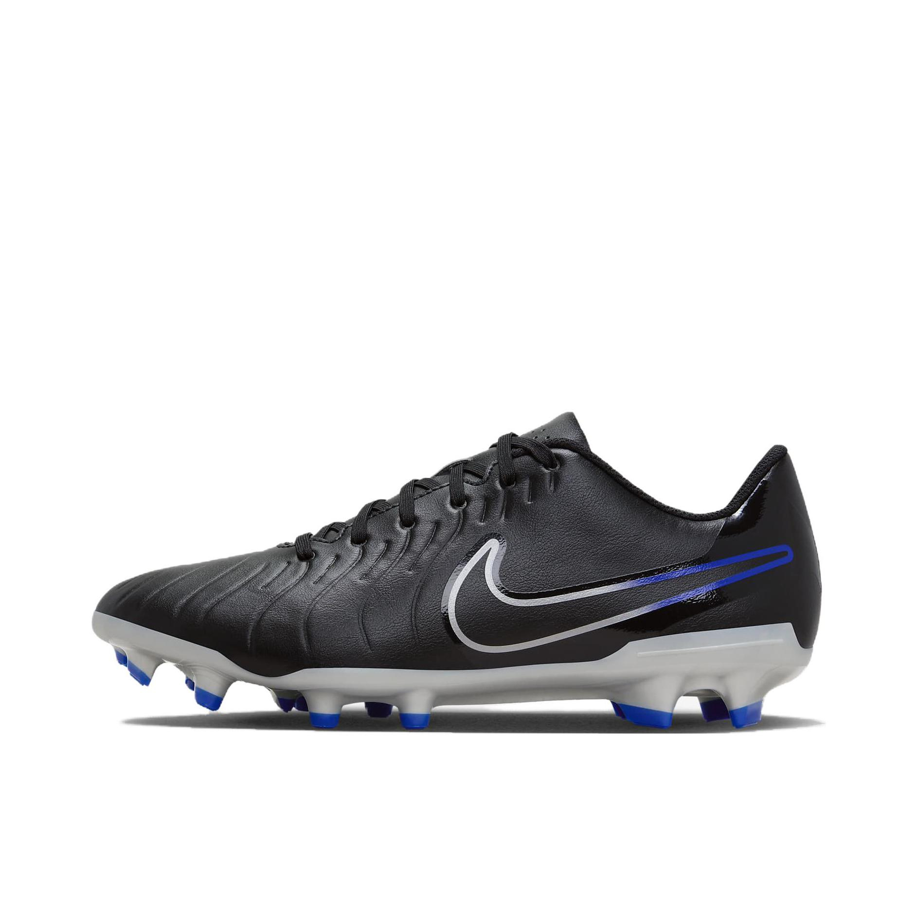 推荐商品：Nike Legend 10 Academy AG 中端 胶质短钉 人工草场 圆头 足球鞋 黑色/灰色/蓝色