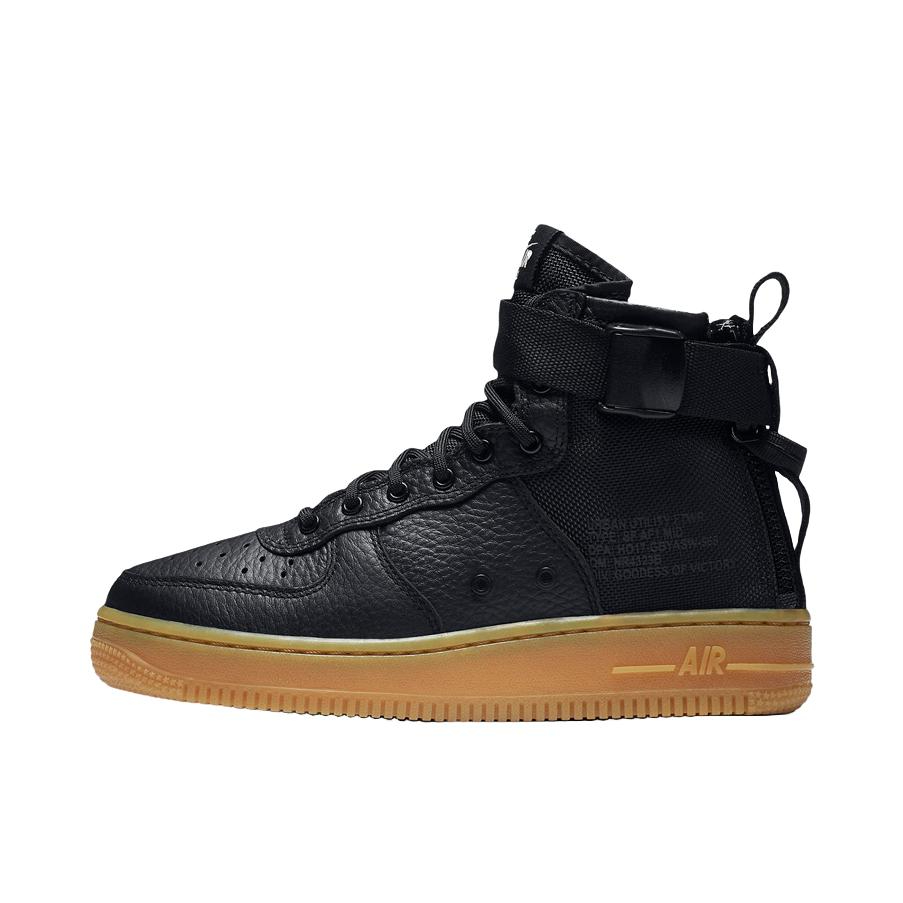 推荐商品：Nike Air Force 1 SF 板鞋 机能缠绕防滑耐磨减震透气复古包裹性 Mid Black Gum 黑生胶