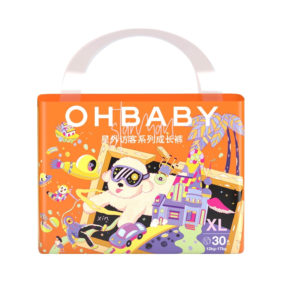推荐商品：欧贝比/OHBABY 星外访客拉拉裤XL 尿不湿泡泡腰