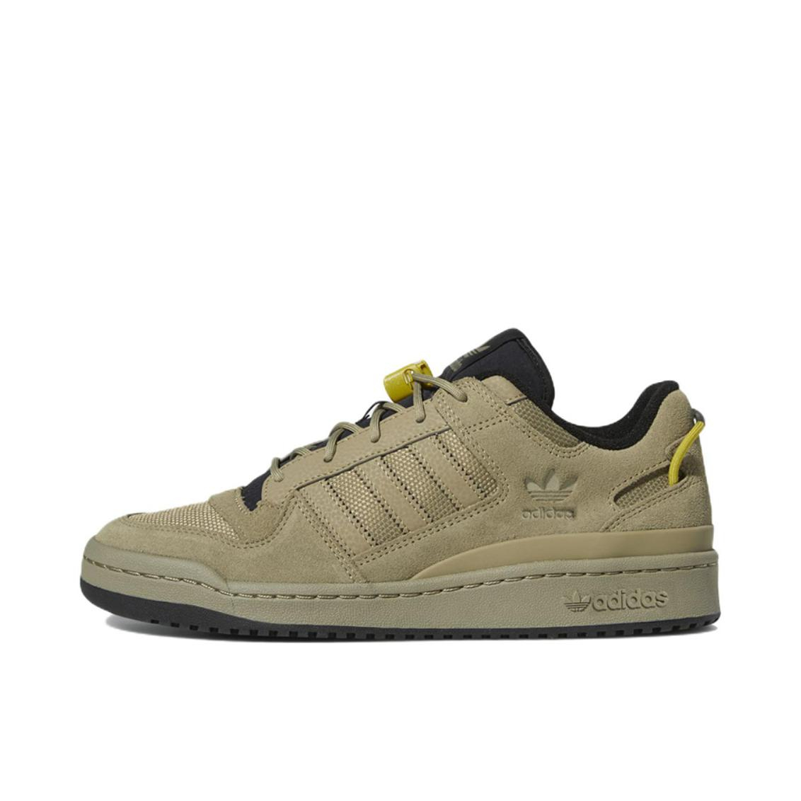 推荐商品：adidas Originals Forum 板鞋 轻便复古防滑时尚魔术贴篮球风薄底包裹性 橄榄绿/黑色