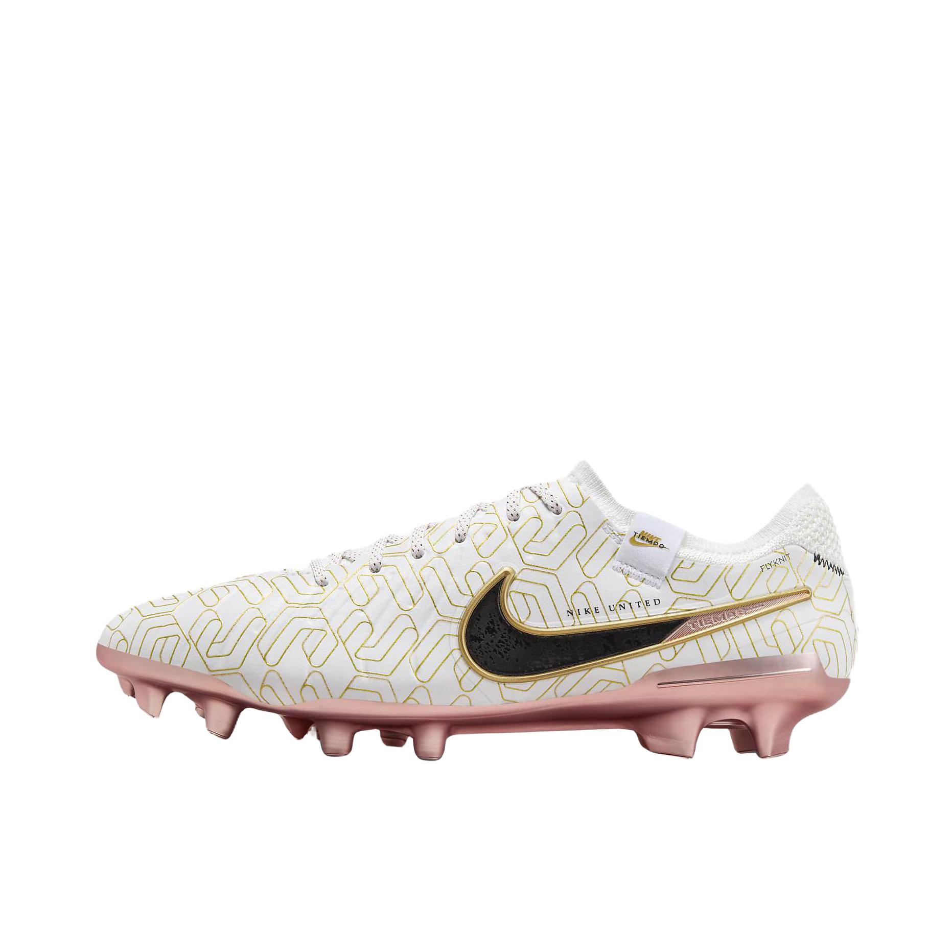 推荐商品：Nike Tiempo Legend 10 Elite FG 顶级 胶质长钉 硬质天然草地 防滑耐磨 足球鞋 白色/黑色/粉色  