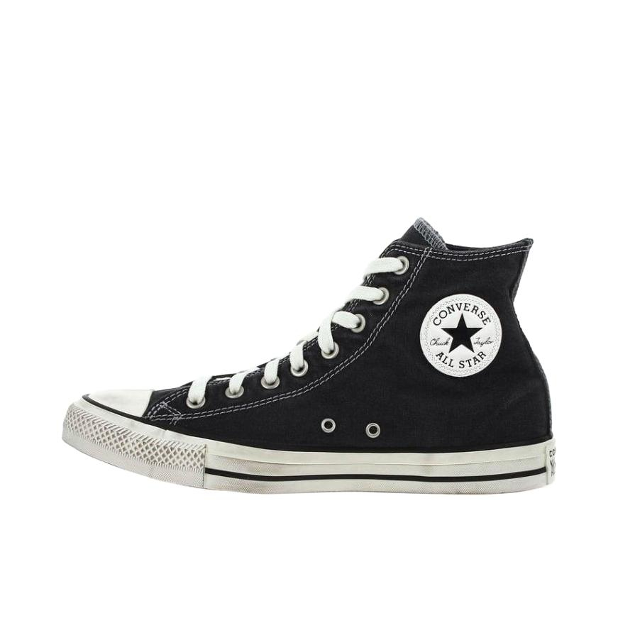 推荐商品：Converse/匡威 Chuck Taylor All Star 帆布鞋 常青款轻便防滑耐磨百搭复古圆头减震贴合高帮 黑色/做旧