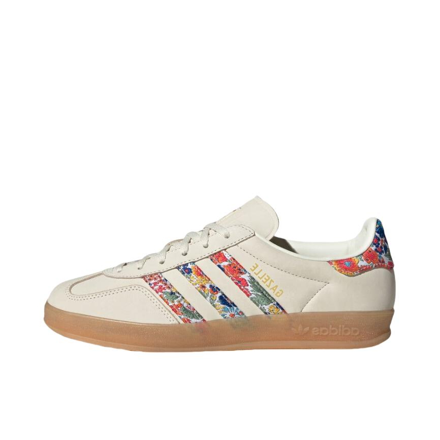 推荐商品：adidas Originals Gazelle Indoor T头鞋 德训鞋 板鞋 舒适缓震防滑耐磨绒面革复古 汉玉白/金色/树脂黄
