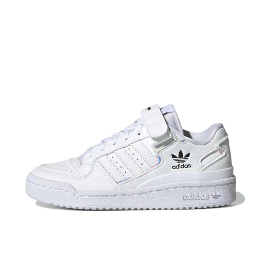 推荐商品：adidas Originals Forum 板鞋 轻便复古防滑时尚魔术贴篮球风薄底包裹性 深白色/黑色