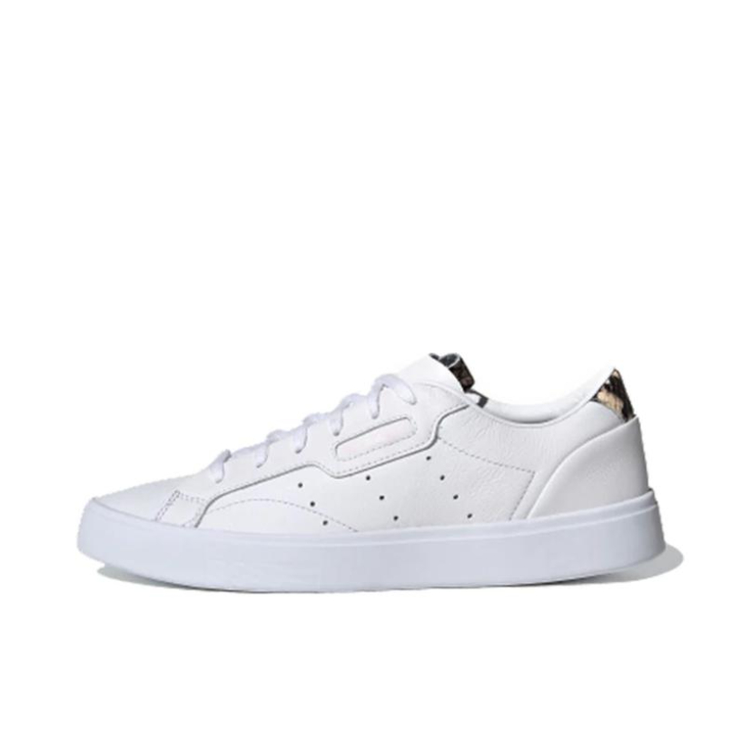 推荐商品：adidas Sleek 板鞋 时尚经典复古舒适百搭防滑耐磨轻便透气耐用包裹性 White/Brown 白棕