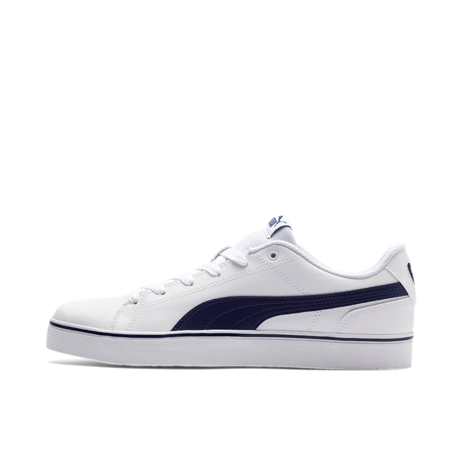 推荐商品：Puma/彪马 Court Point Vulc 板鞋 耐磨透气舒适轻便复古运动 White/Navy 白/海军蓝