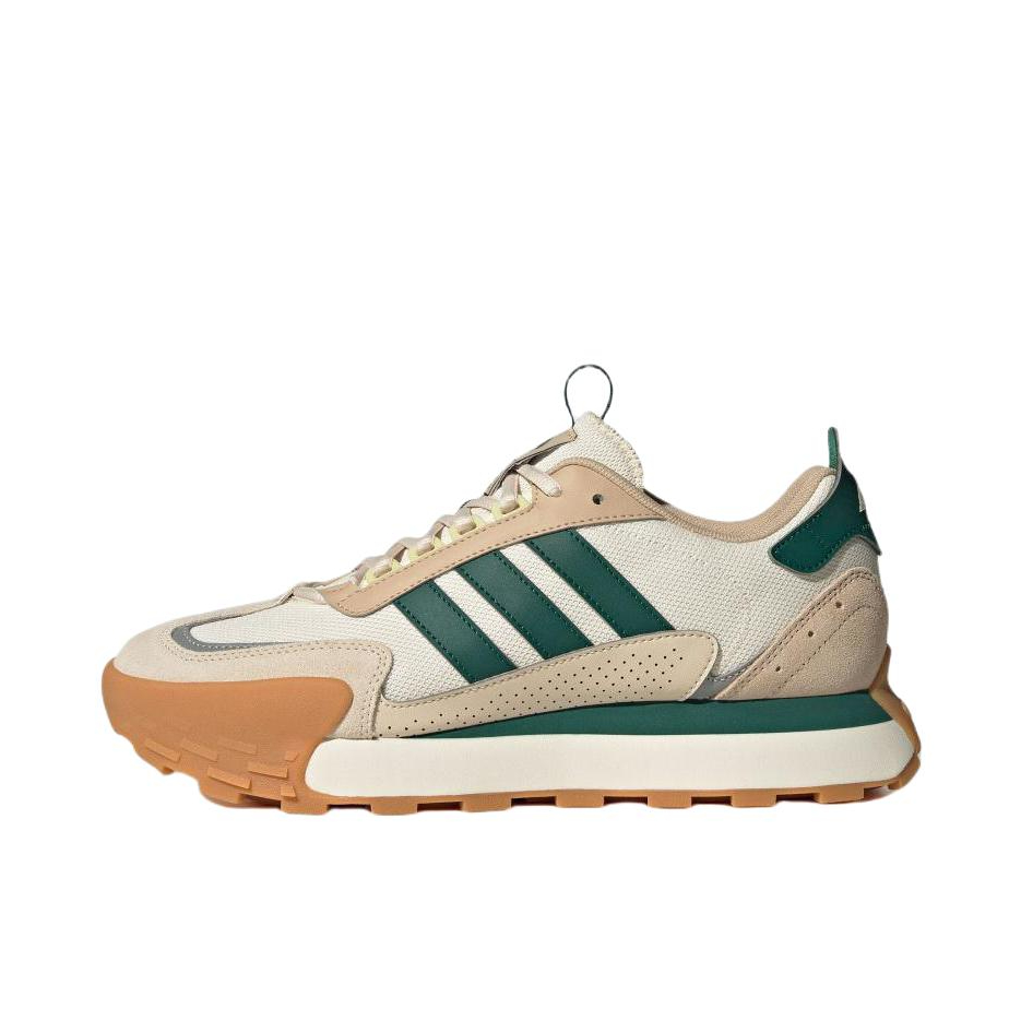 推荐商品：adidas neo Futro Mixr 运动休闲鞋 防滑耐磨轻便舒适增高厚底透气复古织物轻运动 乳白色/森林绿/浅象牙色