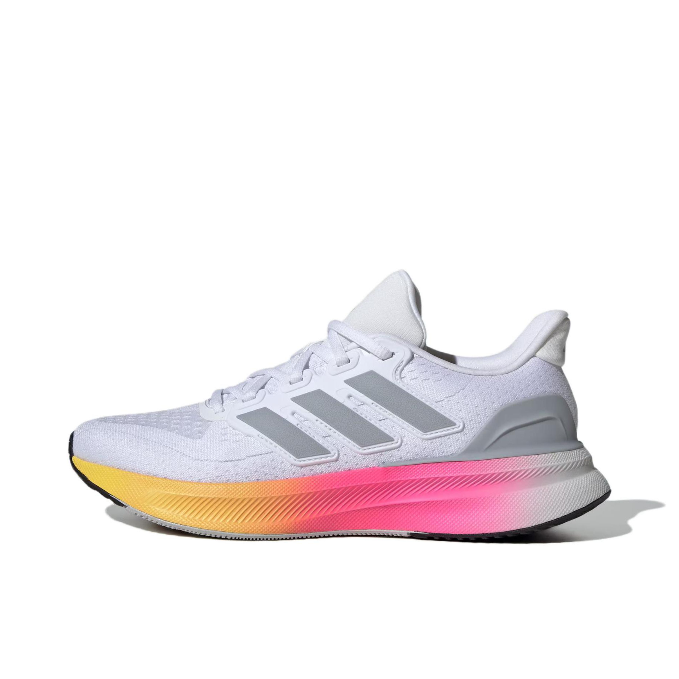 推荐商品：adidas ULTRARUN 5 跑鞋 缓震网面透气防滑耐磨回弹防水随心畅跑支撑圆头贴合 白色/浅银/黑色