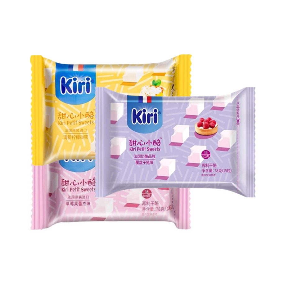 推荐商品：Kiri/凯芮 甜心小酪 再制干酪 78g/袋 3口味组合
