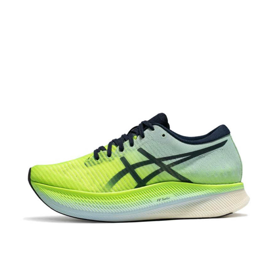 推荐商品：Asics/亚瑟士 Metaspeed Sky 跑鞋 碳板竞速防滑耐磨轻便网布透气缓震回弹织物支撑马拉松 女款/绿色/天蓝色