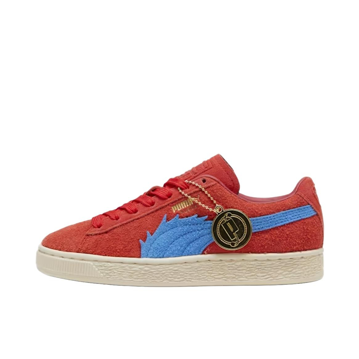 推荐商品：Puma/彪马 Suede Classic 面包鞋 板鞋 舒适百搭防滑耐磨轻便透气复古低帮圆头 海贼王25周年联名/蓝色/红色